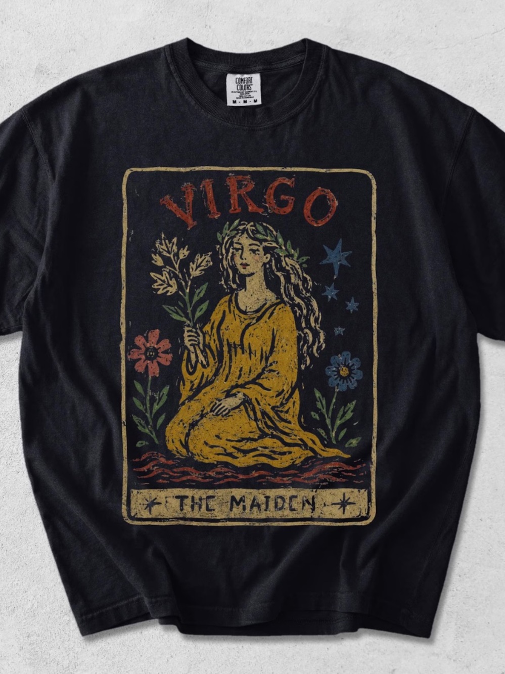Comfort Colors Black Virgo The Maiden Graphic Tee
